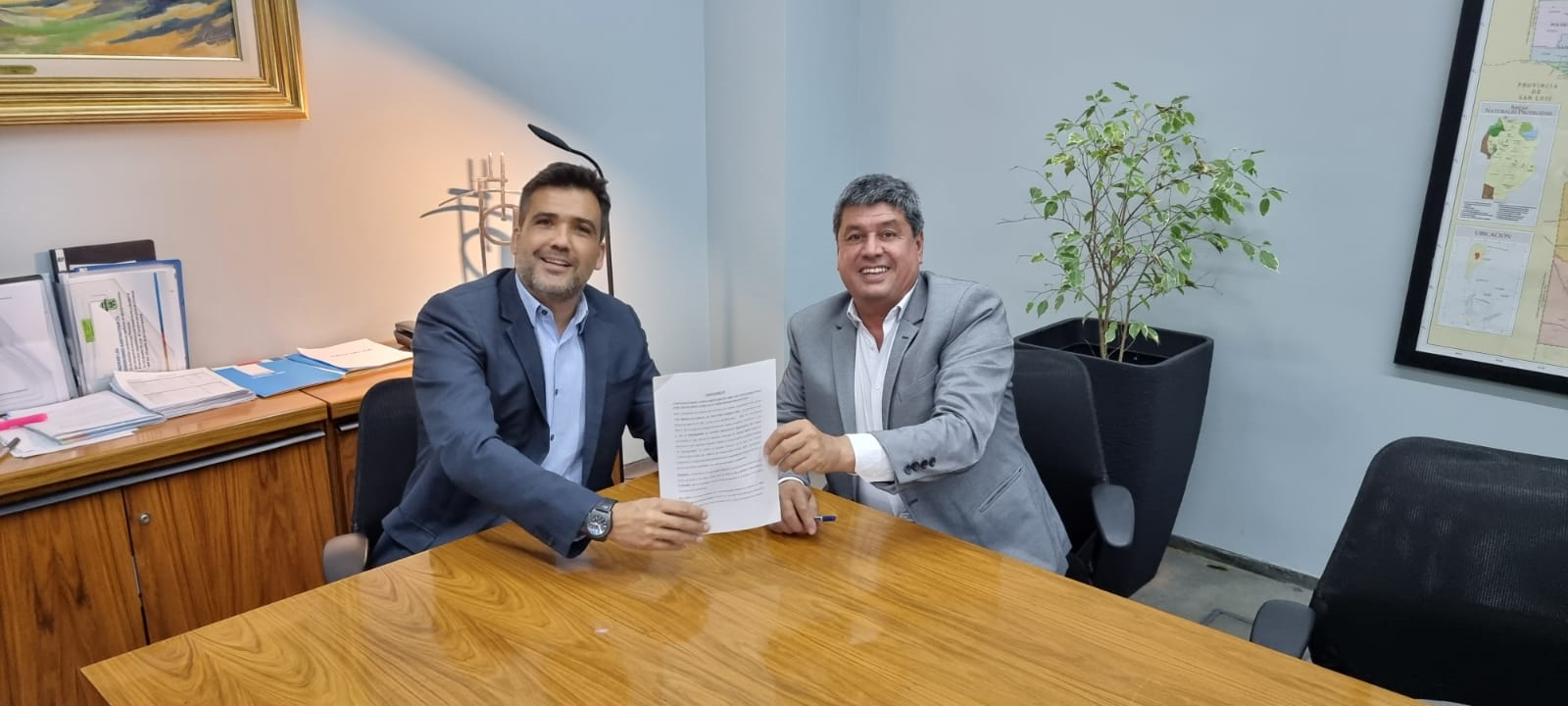 Convenio para obra de cordón cuneta en B° San Vicente